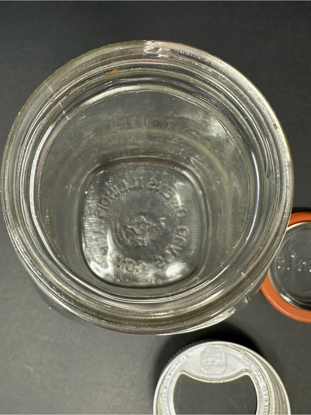Vintage Presto Supreme Mason Jar Zinc Cap w/ Glass Lid Insert Owens-Illinois Co.
